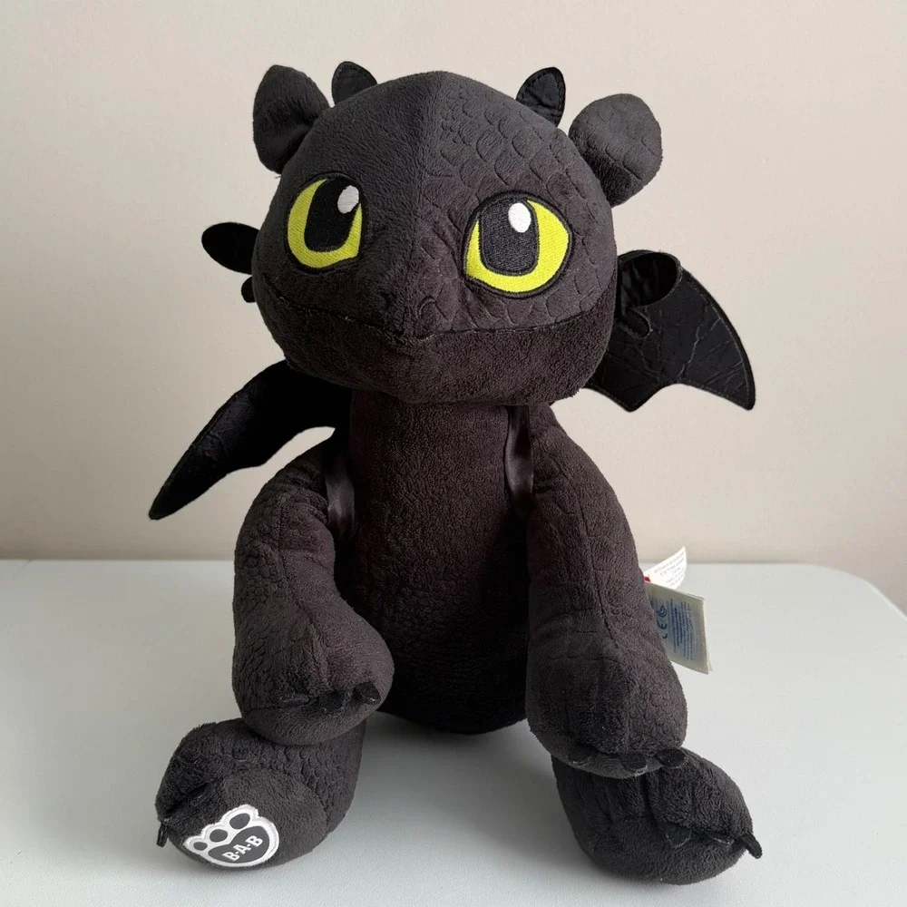 Build-A-Bear Toothless Night Fury Plush DreamWorks Dragons Black w/ wings 2016